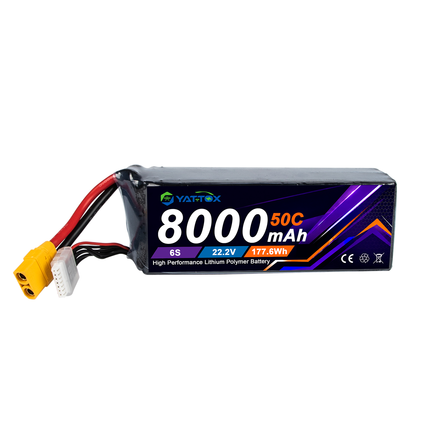 Rc Helicopter Large - Batterie LiPo Yattox 6S 8000mAh 50C