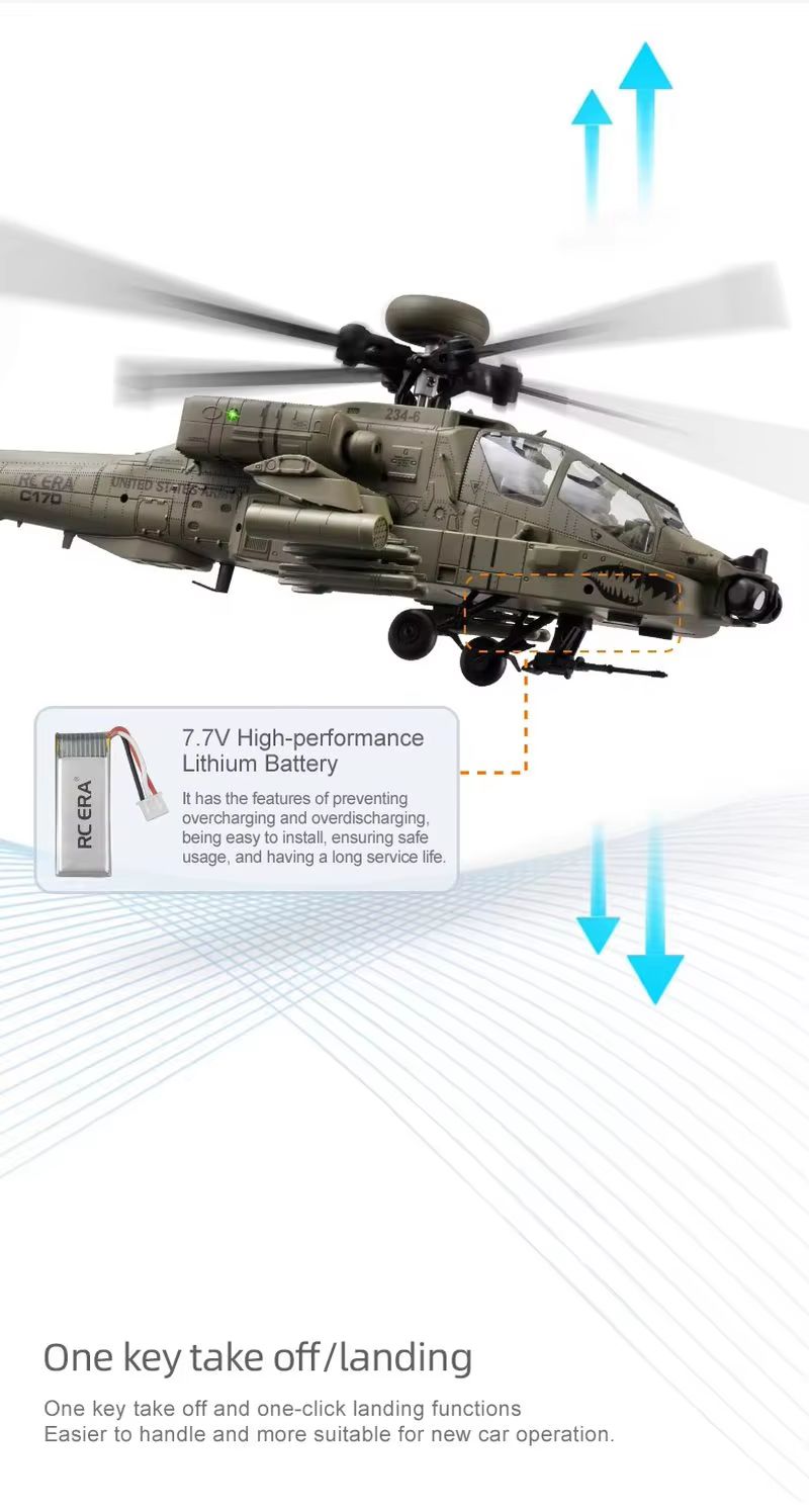 RC Era AH‑64D Apache C170 6CH  - Rc Helicopter Single Rotor avis et prix